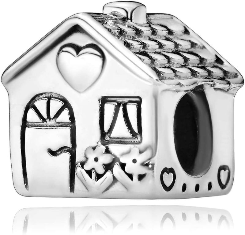 VALGACLS 925 Sterling Silver Family Love Mom Mouse Heart Charms for Bracelets Necklace Valentine's Day Mother's Day Jewelry Charm for Women - Image 1